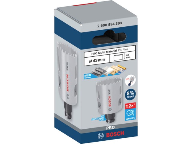 Žaga za izrezovanje lukenj PRO Multi Material PC Plus, 43mm, 2608594383
